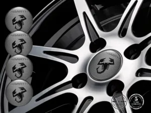 Fiat Abarth Calcomanías de Aro para Autos Logos Bombados de Lujo